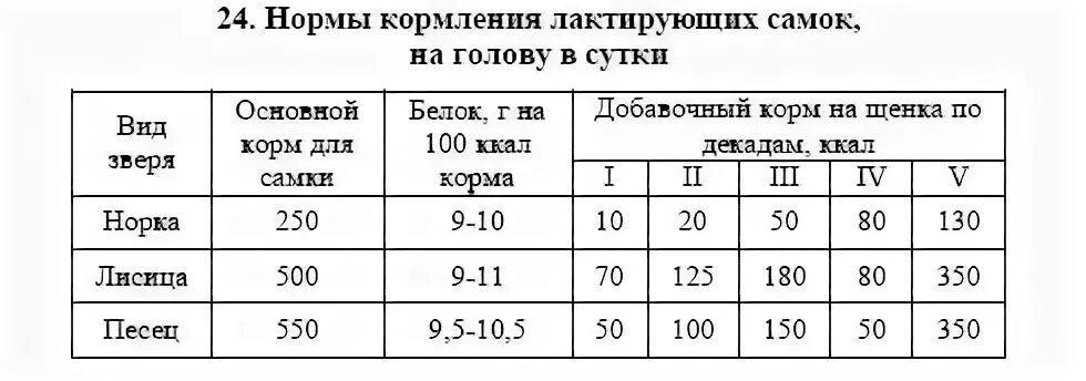 Кормление сукрольных и лактирующих самок