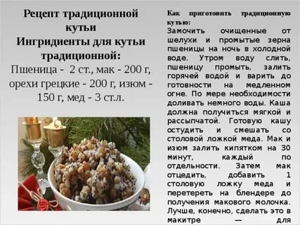 Рецепты: Кутья пшеничная