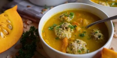 Рецепты: Суп с фрикадельками и тыквой и Фаршированные баранки